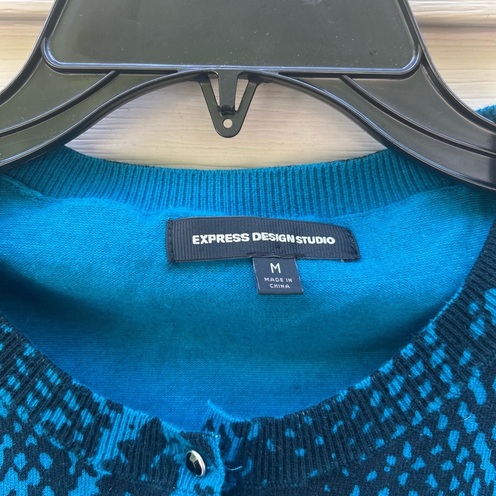 Express Design Studio M Animal Print Python Cardi… - image 4